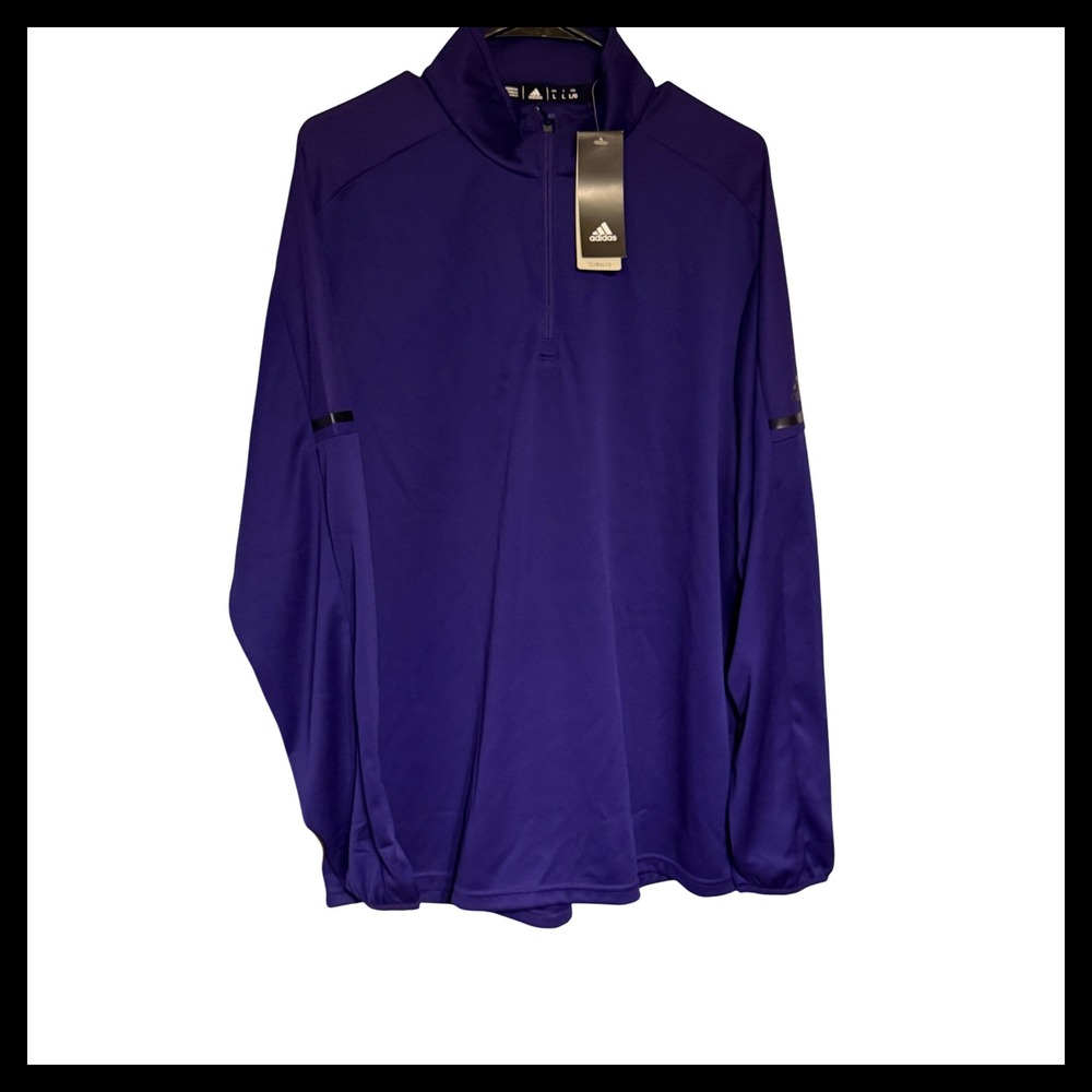 NWT Adidas Purple Long Sleeve Quarter Zip‎ Pullover Jacket  Lg